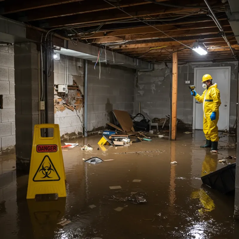 Flooded Basement Electrical Hazard in East Liverpool, OH Property